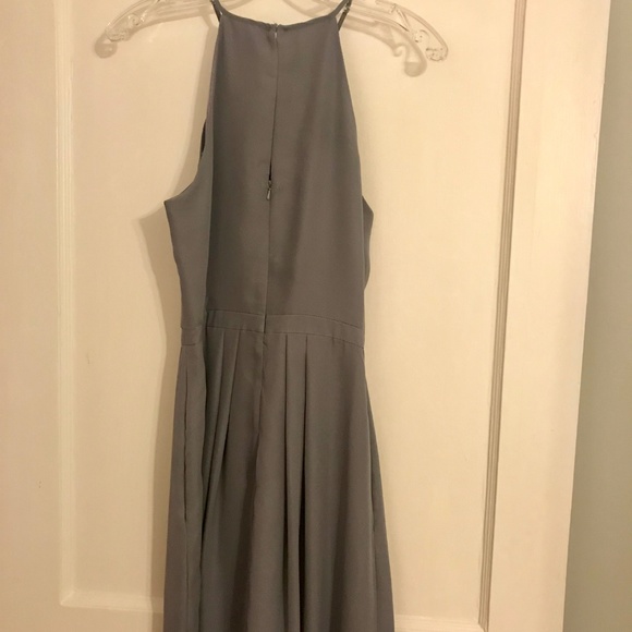 Dove and Dahlia Long, Slate Grey Bridesmaid Dress - Picture 5 of 5